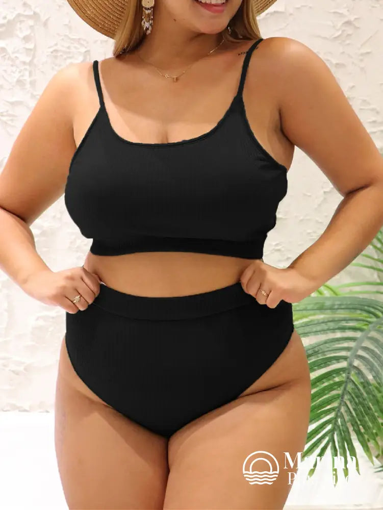 Biquíni Básico Cintura Alta Alças Finas Plus Size Biquíni Básico Cintura Alta Alças Finas Plus Size