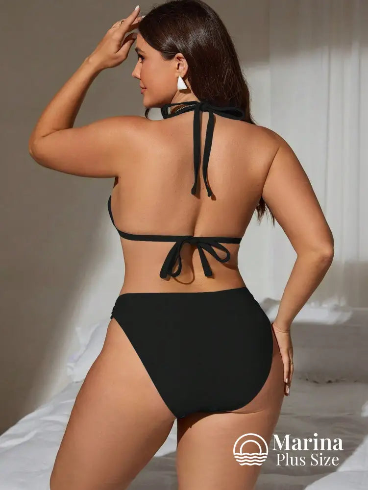 Biquíni Cortininha Aviamentos Dourados Plus Size Biquíni Cortininha Aviamentos Dourados Plus Size