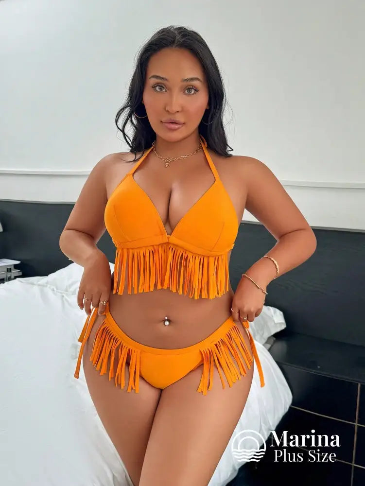 Biquíni Cortininha Franjas E Amarração Plus Size Biquíni Cortininha Franjas E Amarração Plus Size