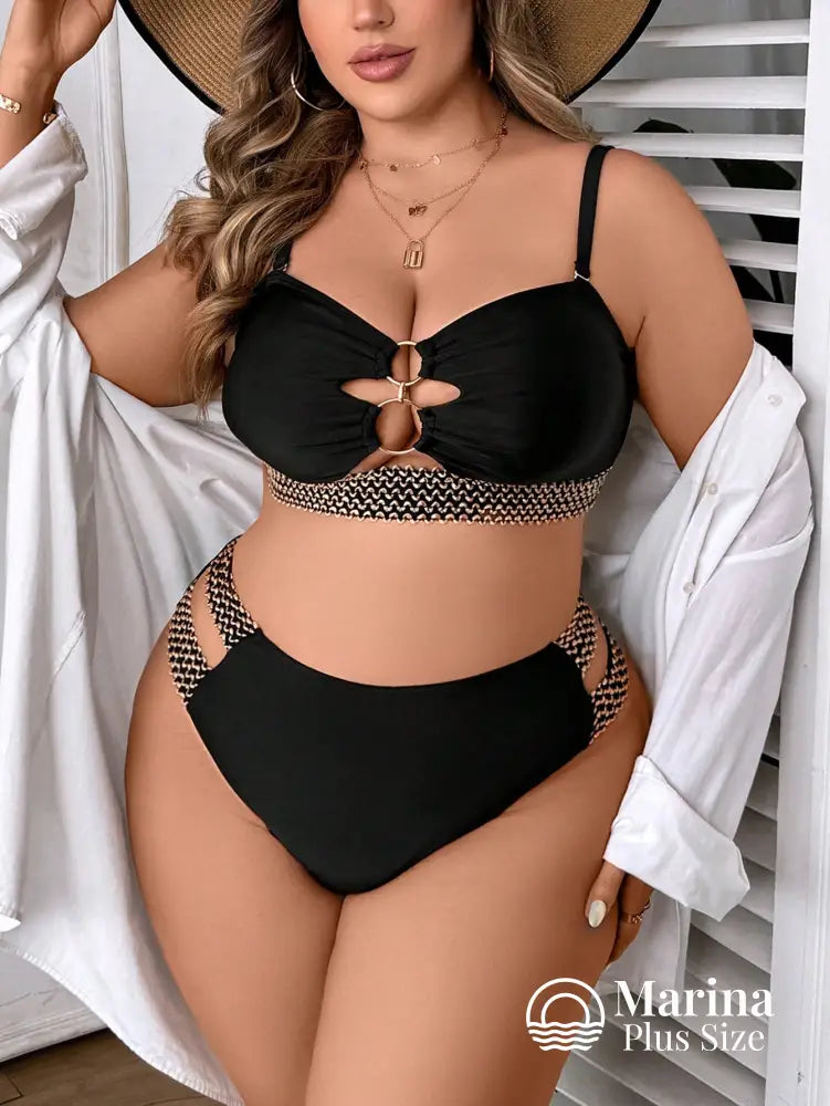 Biquíni Detalhe Argolas Cintura Alta Plus Size Biquíni Detalhe Argolas Cintura Alta Plus Size