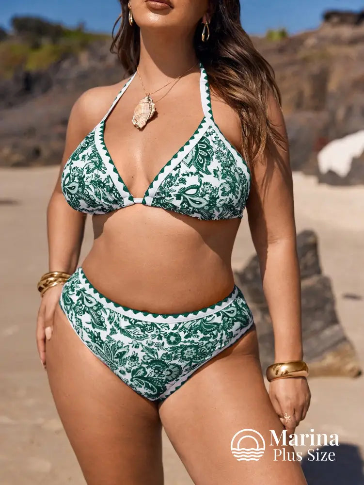 Biquíni Paisley Cortininha Cintura Alta Plus Size Biquíni Paisley Cortininha Cintura Alta Plus Size