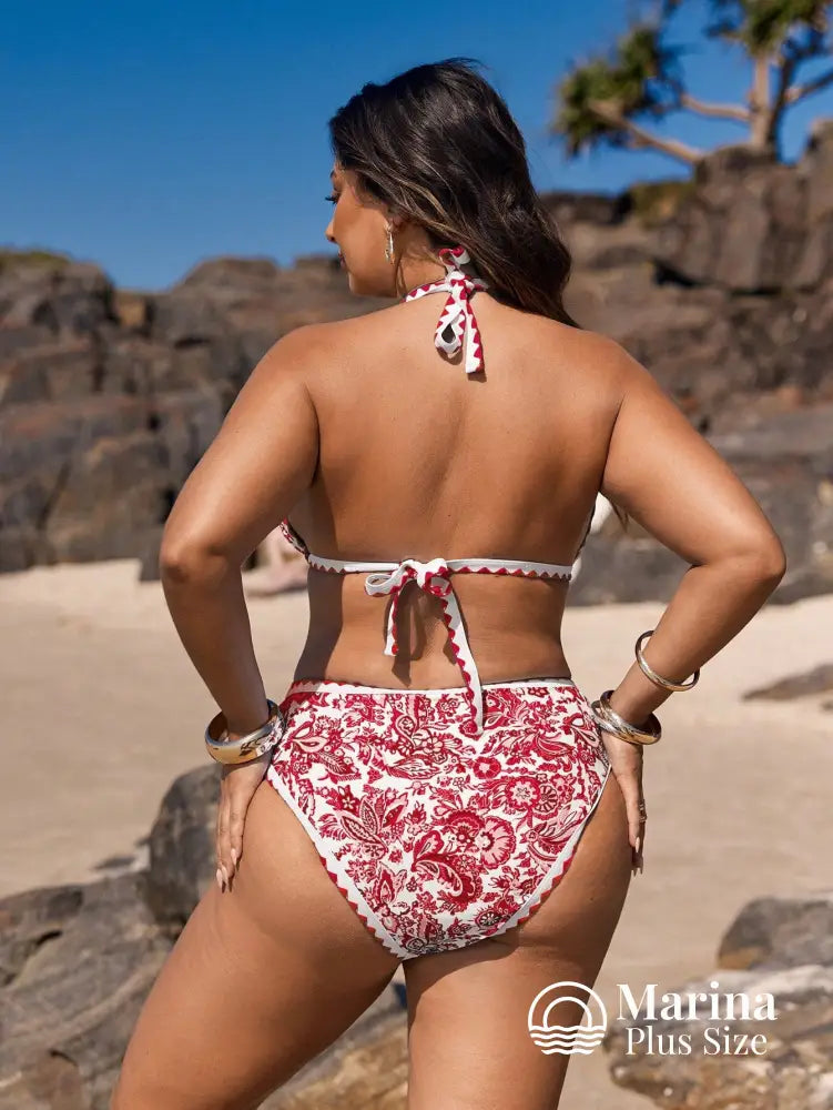 Biquíni Paisley Cortininha Cintura Alta Plus Size Biquíni Paisley Cortininha Cintura Alta Plus Size