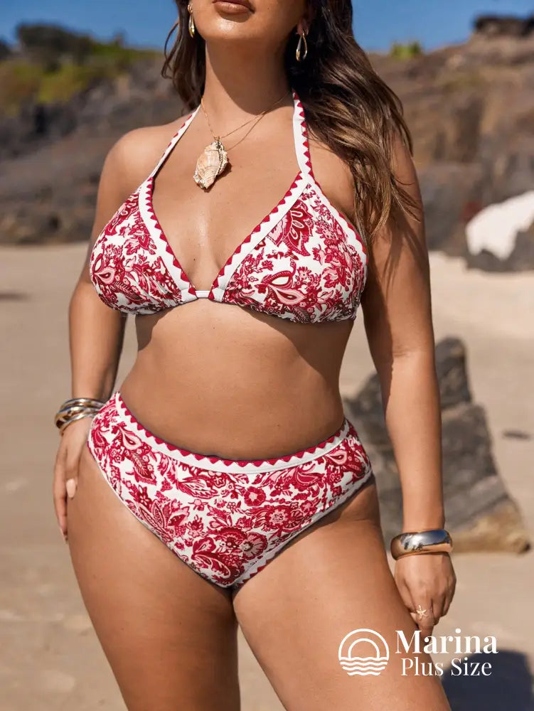 Biquíni Paisley Cortininha Cintura Alta Plus Size Biquíni Paisley Cortininha Cintura Alta Plus Size