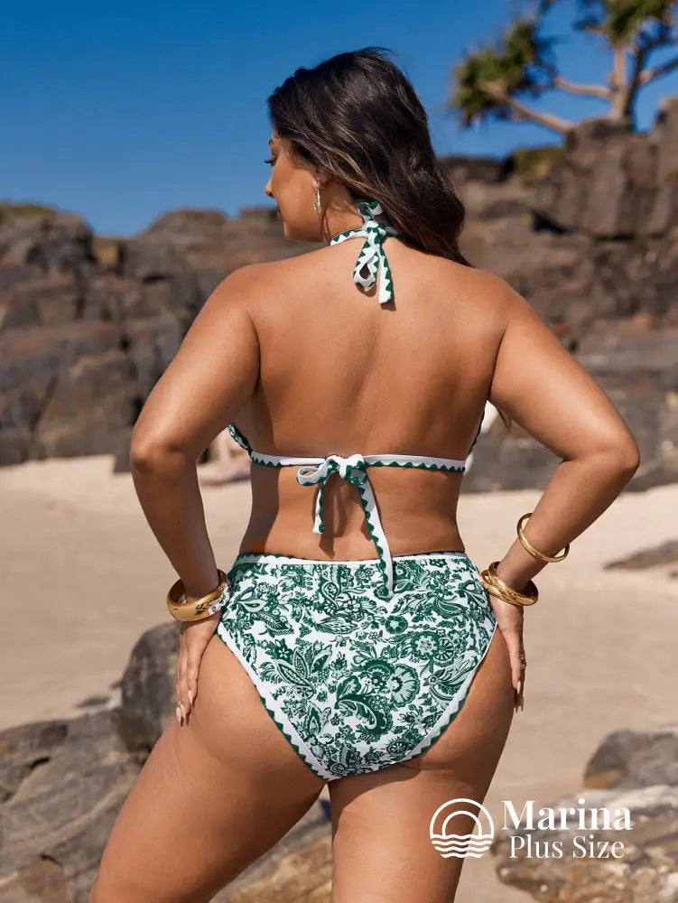 Biquíni Paisley Cortininha Cintura Alta Plus Size Biquíni Paisley Cortininha Cintura Alta Plus Size