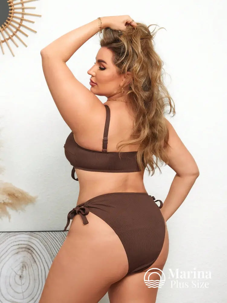 Biquíni Texturizado Amarração Frontal E Lateral Plus Size Biquíni Texturizado Amarração Frontal E Lateral Plus Size