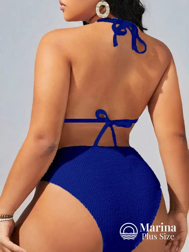 Biquíni Texturizado Cintura Alta Plus Size Biquíni Texturizado Cintura Alta Plus Size
