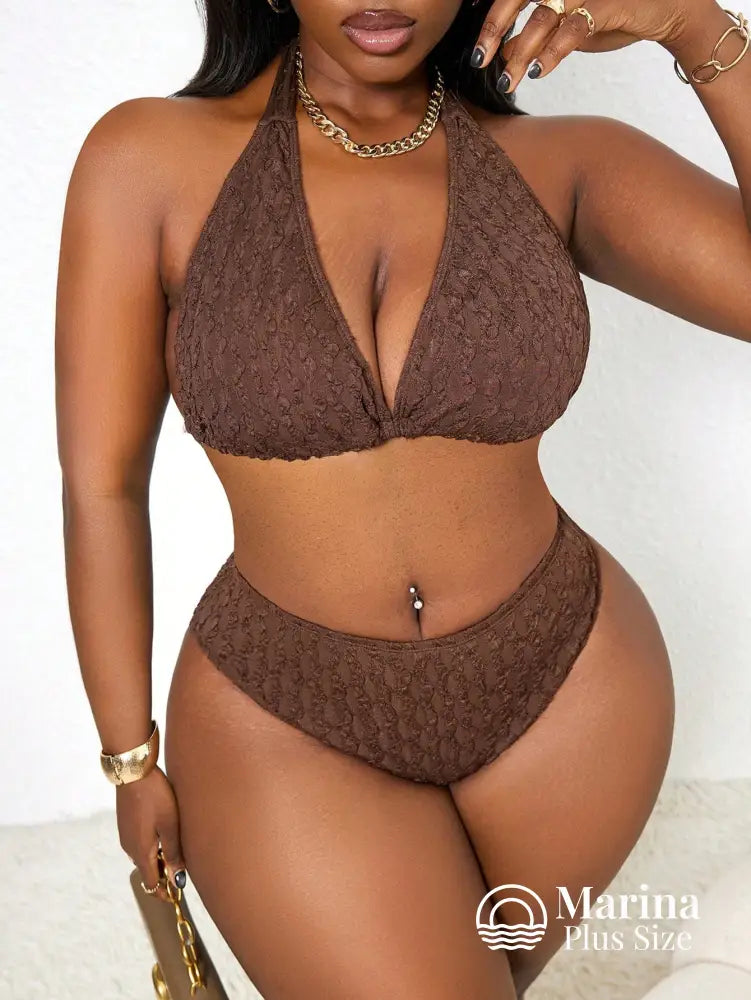 Biquíni Texturizado Top Reforçado Cintura Média Plus Size Biquíni Texturizado Top Reforçado Cintura Média Plus Size