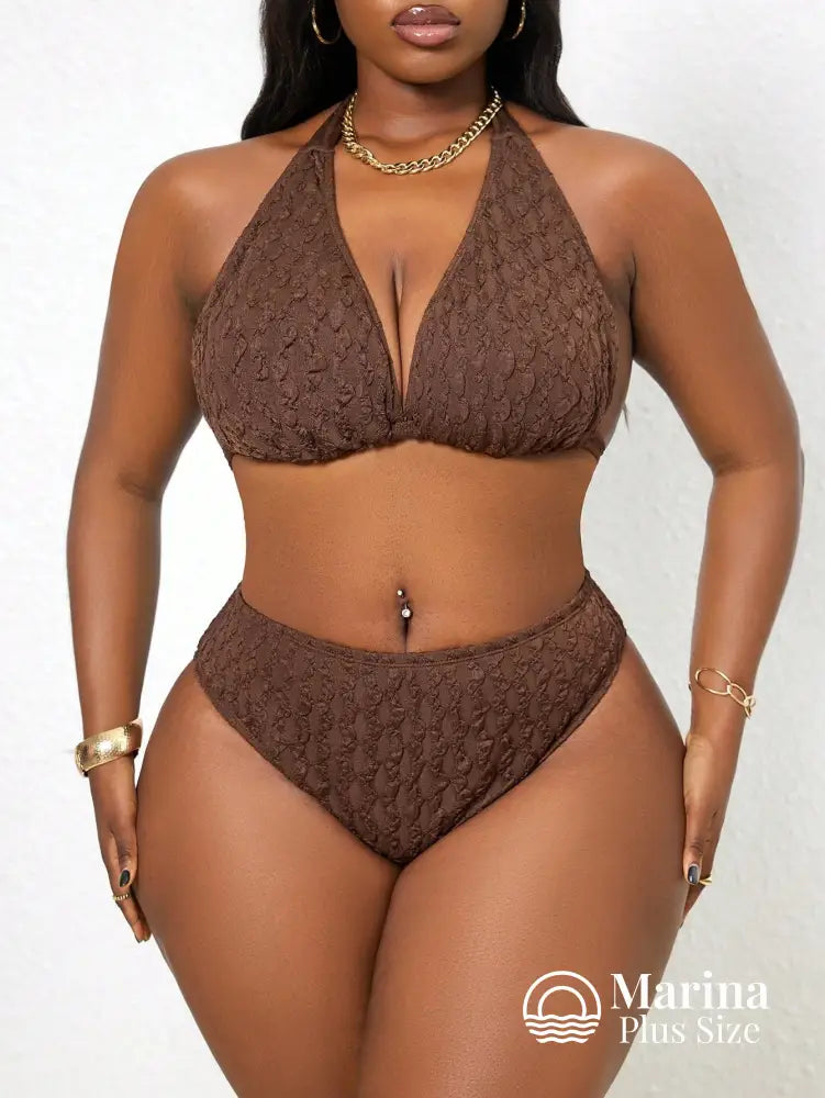 Biquíni Texturizado Top Reforçado Cintura Média Plus Size Biquíni Texturizado Top Reforçado Cintura Média Plus Size