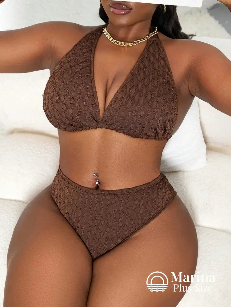 Biquíni Texturizado Top Reforçado Cintura Média Plus Size Biquíni Texturizado Top Reforçado Cintura Média Plus Size