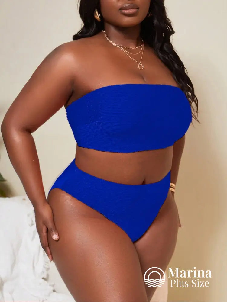 Biquíni Tomara Que Caia Canelado Cintura Alta Plus Size Biquíni Tomara Que Caia Canelado Cintura Alta Plus Size