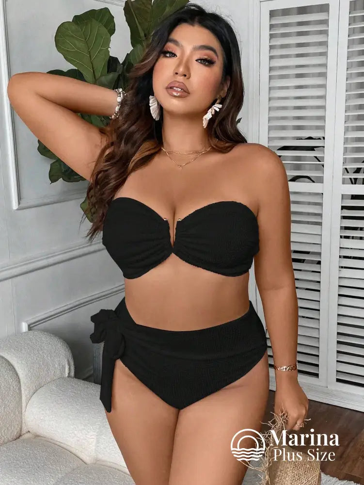 Biquíni Tomara Que Caia Hot Pant Texturizado Plus Size Biquíni Tomara Que Caia Hot Pant Texturizado Plus Size