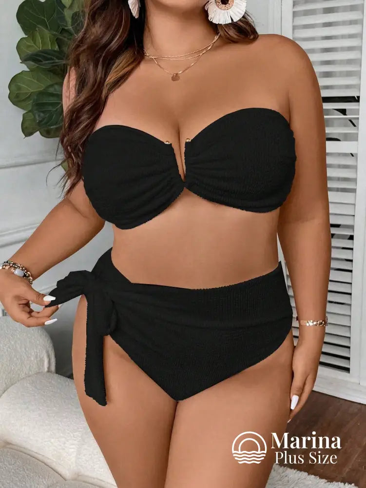 Biquíni Tomara Que Caia Hot Pant Texturizado Plus Size Biquíni Tomara Que Caia Hot Pant Texturizado Plus Size