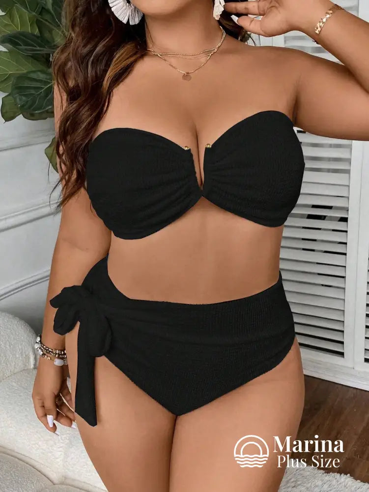 Biquíni Tomara Que Caia Hot Pant Texturizado Plus Size Biquíni Tomara Que Caia Hot Pant Texturizado Plus Size