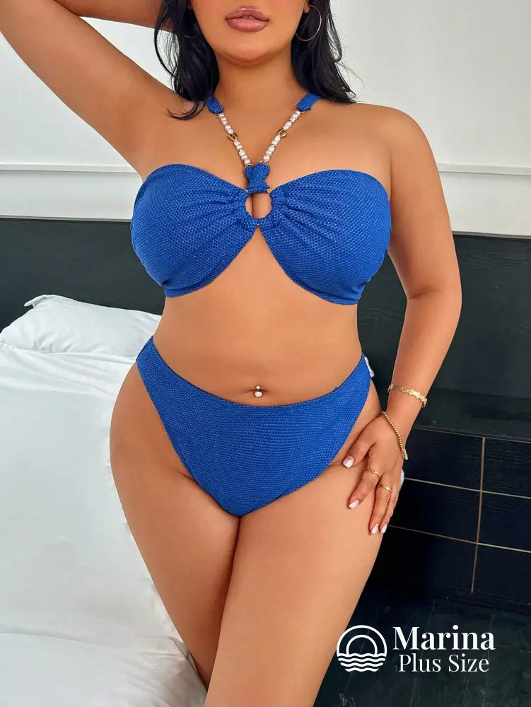 Biquíni Tomara Que Caia Texturizado Argola Plus Size Biquíni Tomara Que Caia Texturizado Argola Plus Size