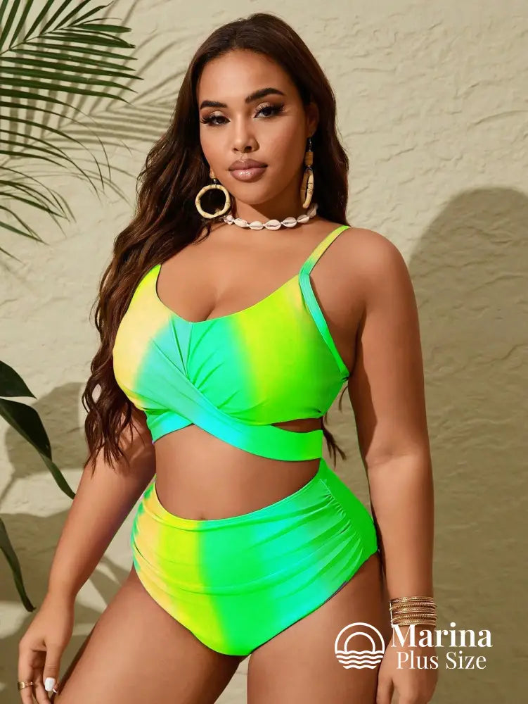 Biquíni Top Cruzado Cintura Alta Plus Size Biquíni Top Cruzado Cintura Alta Plus Size