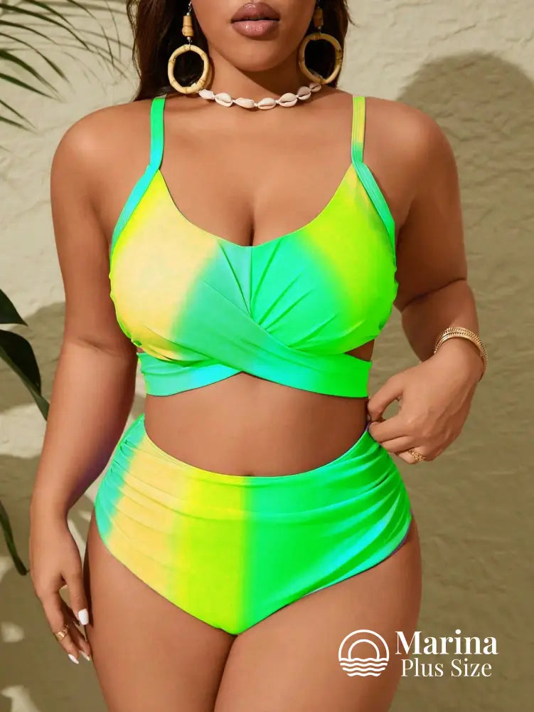 Biquíni Top Cruzado Cintura Alta Plus Size Biquíni Top Cruzado Cintura Alta Plus Size