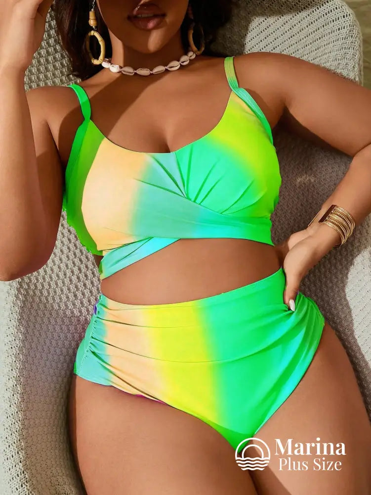 Biquíni Top Cruzado Cintura Alta Plus Size Cor 2 / G Biquíni Top Cruzado Cintura Alta Plus Size