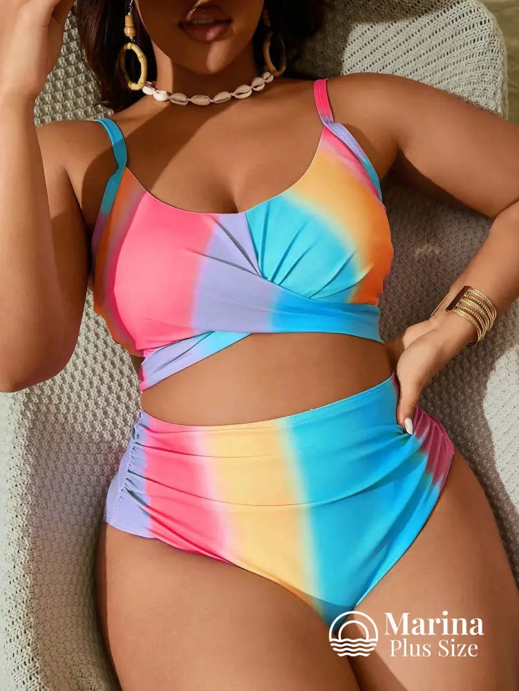 Biquíni Top Cruzado Cintura Alta Plus Size Cor 4 / G Biquíni Top Cruzado Cintura Alta Plus Size