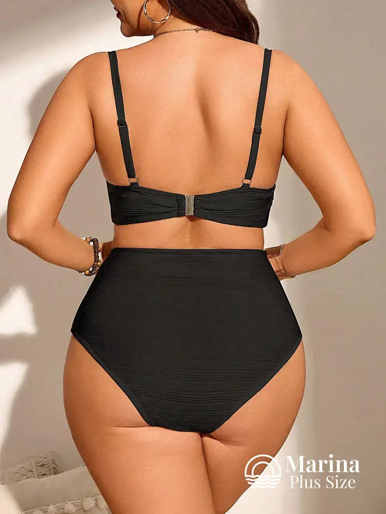 Biquíni Top Drapeado Cintura Alta Modelador Plus Size Biquíni Top Drapeado Cintura Alta Modelador Plus Size