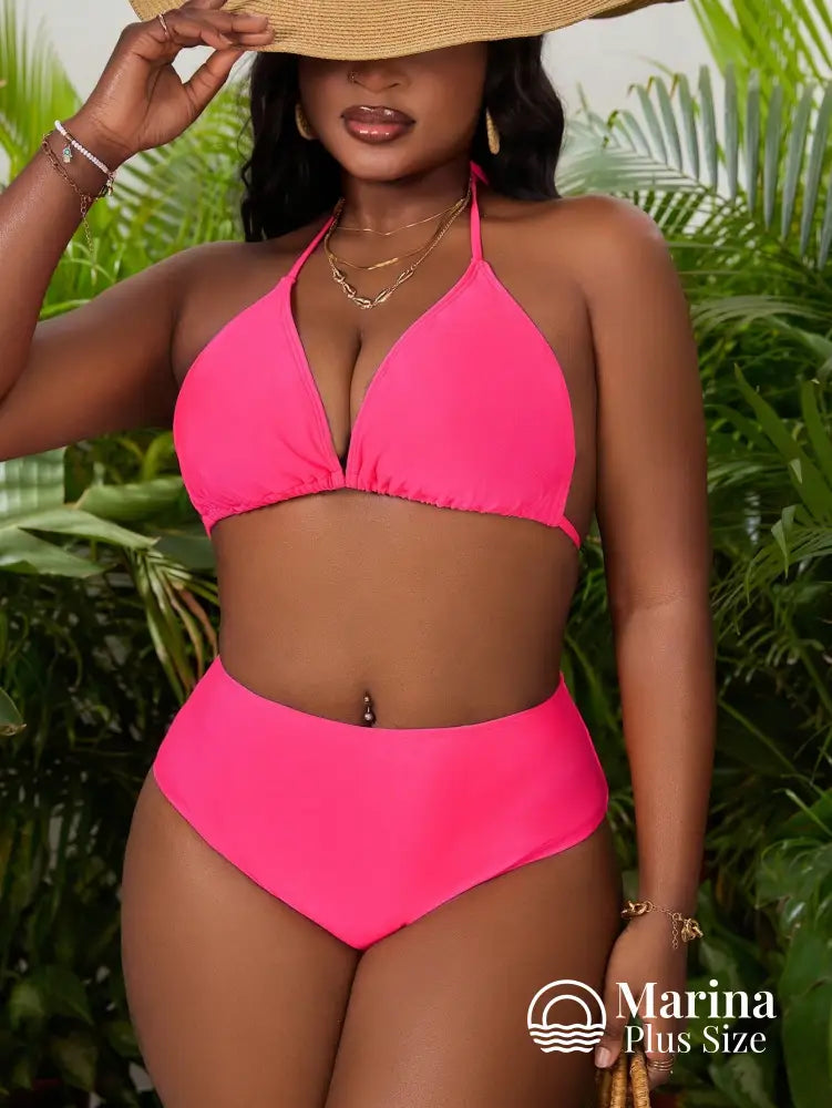 Biquíni Triângulo Cintura Alta Amarração Plus Size Biquíni Triângulo Cintura Alta Amarração Plus Size