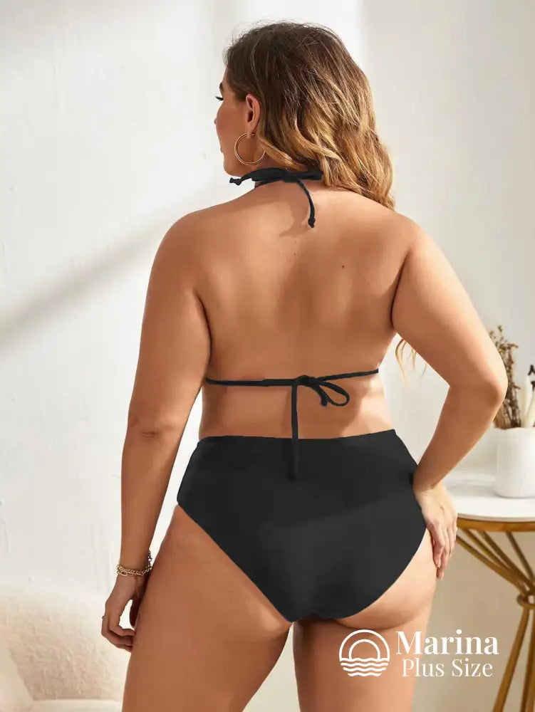 Biquíni Triângulo Cintura Alta Amarração Plus Size Biquíni Triângulo Cintura Alta Amarração Plus Size