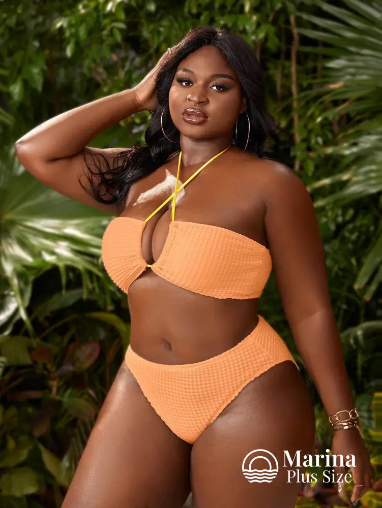 Conjunto Biquíni 3 Peças Canelado Tomara Que Caia Plus Size Conjunto Biquíni 3 Peças Canelado Tomara Que Caia Plus Size