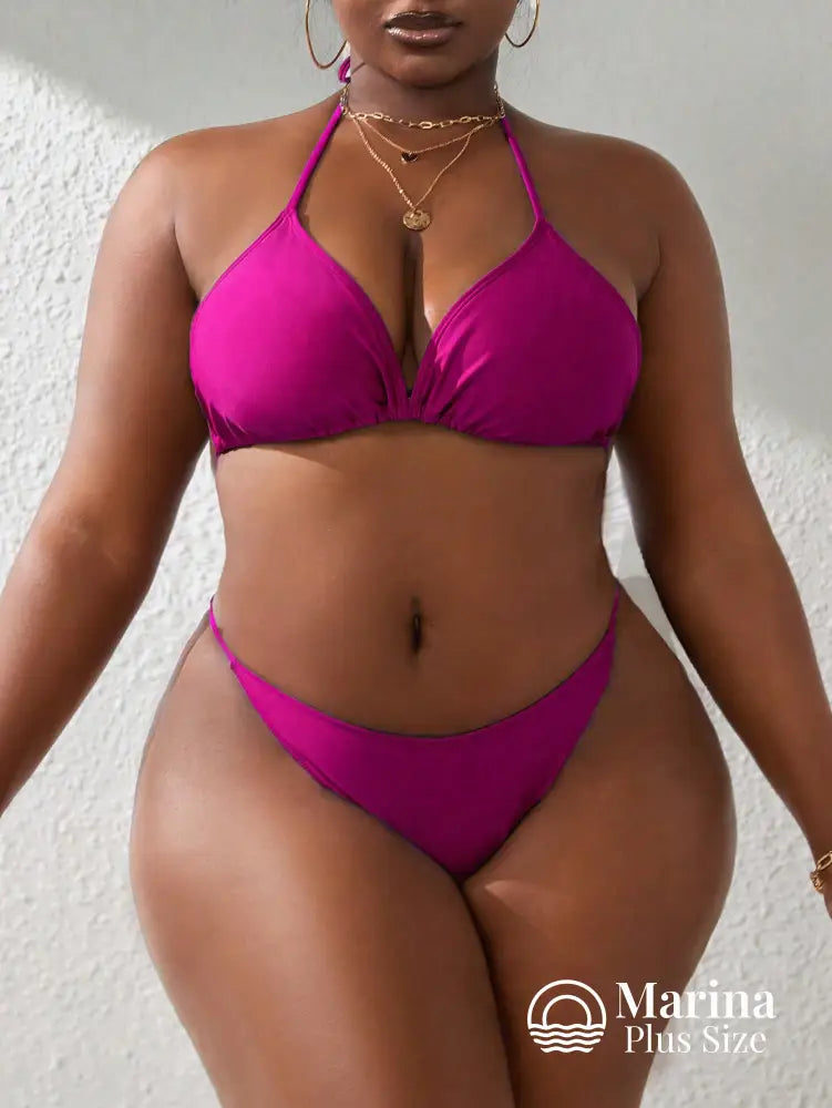 Conjunto Biquíni 3 Peças Saída Sheer Drapeada Plus Size Conjunto Biquíni 3 Peças Saída Sheer Drapeada Plus Size