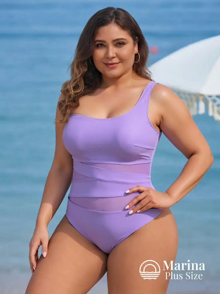 Maiô Assimétrico Tule Transparente Recortes Modernos Plus Size Maiô Assimétrico Tule Transparente Recortes Modernos