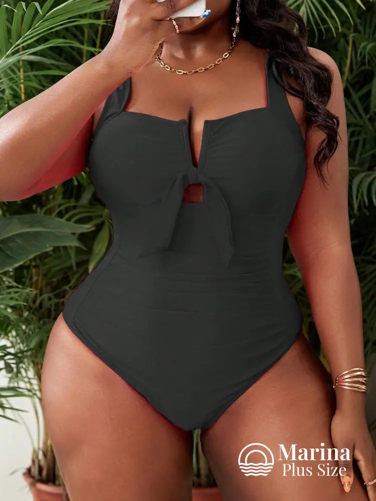 Maiô Laço Frontal Faixa Modeladora Plus Size Maiô Laço Frontal Faixa Modeladora Plus Size