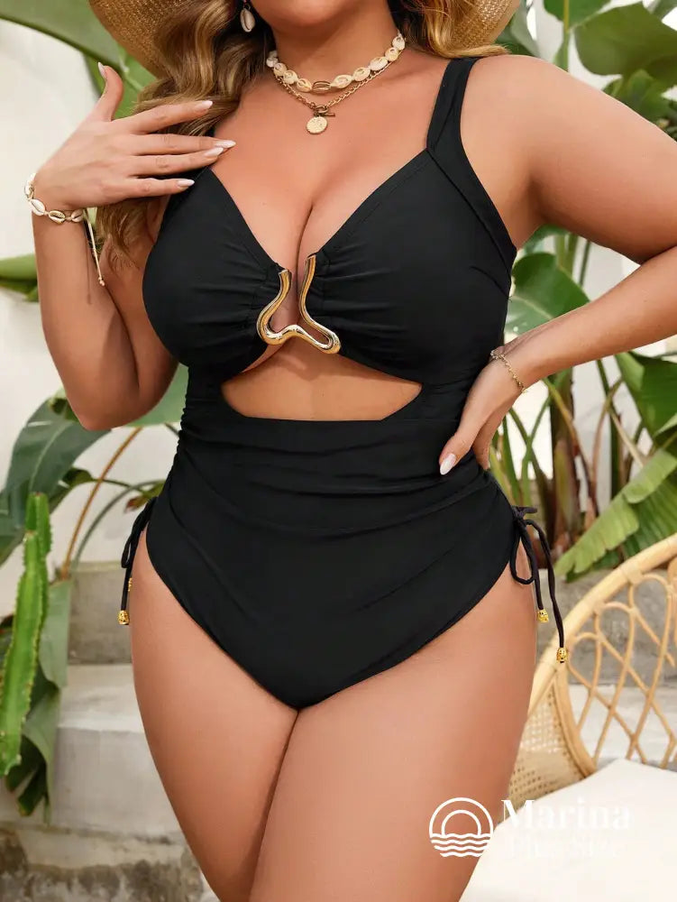 Maiô Recortes Aviamento Central Sustentação Plus Size Maiô Recortes Aviamento Central Sustentação Plus Size