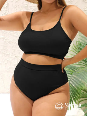 Biquíni Básico Cintura Alta Alças Finas Plus Size Biquíni Básico Cintura Alta Alças Finas Plus Size