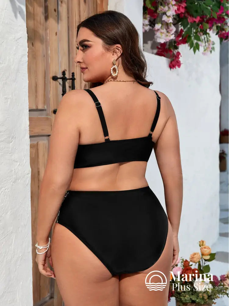 Biquíni Cintura Alta Detalhe Animal Print Plus Size Biquíni Cintura Alta Detalhe Animal Print Plus Size