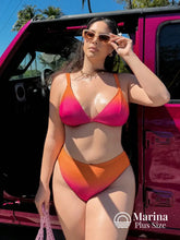 Biquíni Com Bojo E Cintura Alta Plus Size Laranja / G Biquíni Com Bojo E Cintura Alta Plus Size