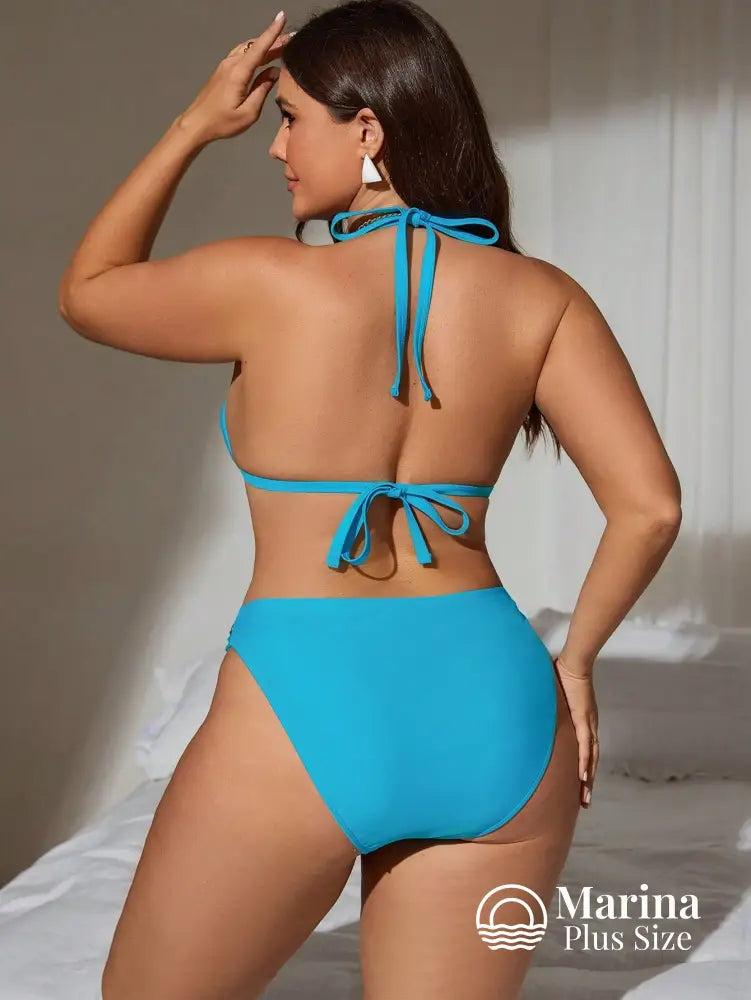 Biquíni Cortininha Aviamentos Dourados Plus Size Biquíni Cortininha Aviamentos Dourados Plus Size