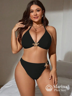 Biquíni Cortininha Aviamentos Dourados Plus Size Biquíni Cortininha Aviamentos Dourados Plus Size