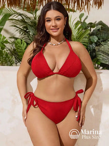 Biquíni Cortininha Lateral Ajustável Lycra Plus Size Vermelho / G Biquíni Cortininha Lateral Ajustável Lycra Plus Size