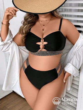 Biquíni Detalhe Argolas Cintura Alta Plus Size Biquíni Detalhe Argolas Cintura Alta Plus Size