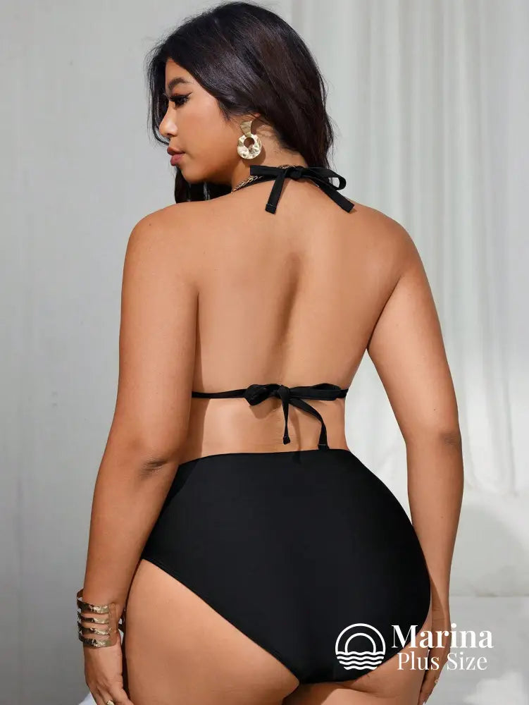 Biquíni Detalhe Metálico Cintura Alta Plus Size Biquíni Detalhe Metálico Cintura Alta Plus Size