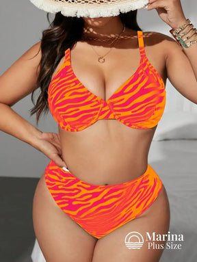 Biquíni Estampa Animal Print Cintura Alta Plus Size Biquíni Estampa Animal Print Cintura Alta Plus Size