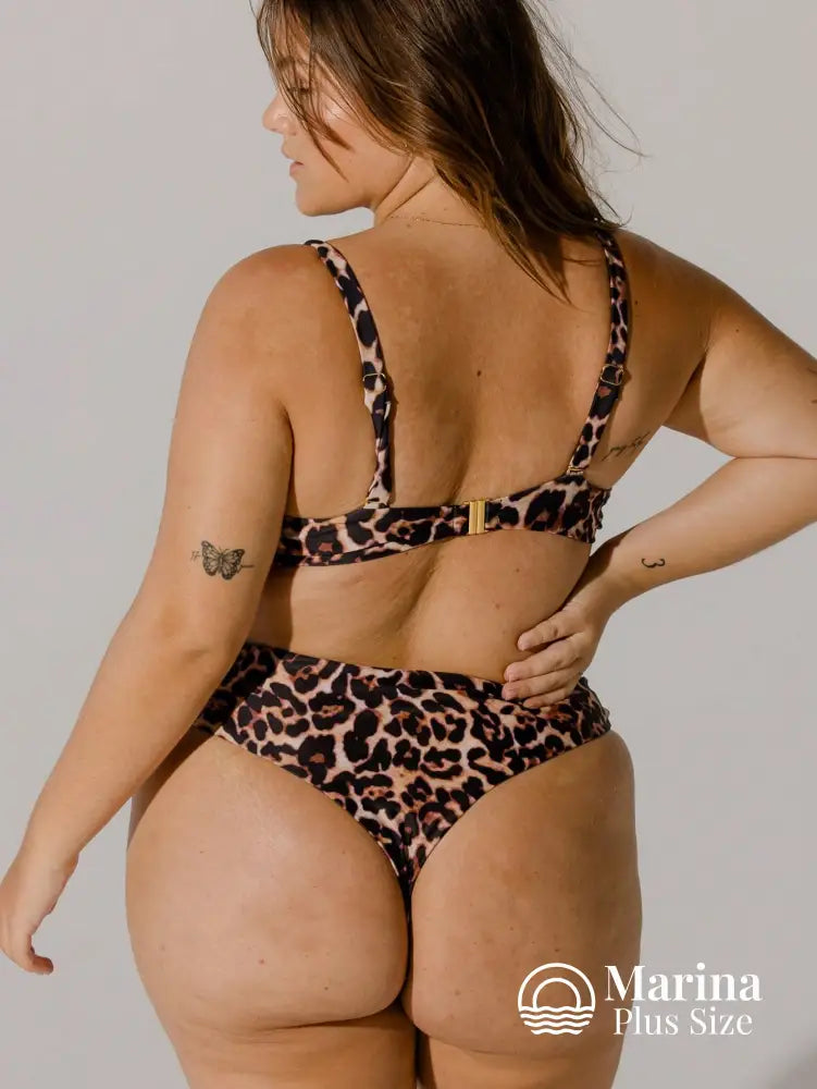 Biquíni Meia Taça Cintura Alta Animal Print Plus Size Biquíni Meia Taça Cintura Alta Animal Print Plus Size