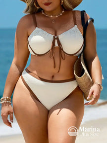 Biquíni Meia Taça Texturizado Amarração Plus Size Branco / G Biquíni Meia Taça Texturizado Amarração Plus Size