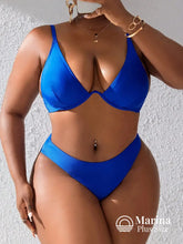 Biquíni Meia Taça Underwire Sustentação Conforto Plus Size Azul / G Biquíni Meia Taça Underwire Sustentação Conforto