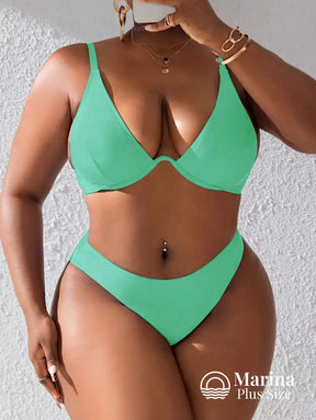 Biquíni Meia Taça Underwire Sustentação Conforto Plus Size Verde / G Biquíni Meia Taça Underwire Sustentação Conforto