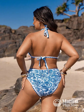 Biquíni Paisley Cortininha Cintura Alta Plus Size Biquíni Paisley Cortininha Cintura Alta Plus Size