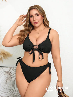 Biquíni Texturizado Amarração Frontal E Lateral Plus Size Biquíni Texturizado Amarração Frontal E Lateral Plus Size