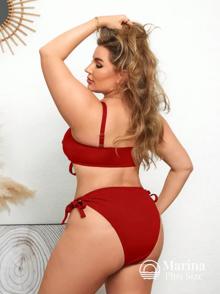 Biquíni Texturizado Amarração Frontal E Lateral Plus Size Biquíni Texturizado Amarração Frontal E Lateral Plus Size