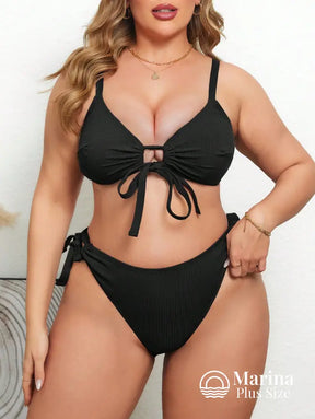 Biquíni Texturizado Amarração Frontal E Lateral Plus Size Biquíni Texturizado Amarração Frontal E Lateral Plus Size
