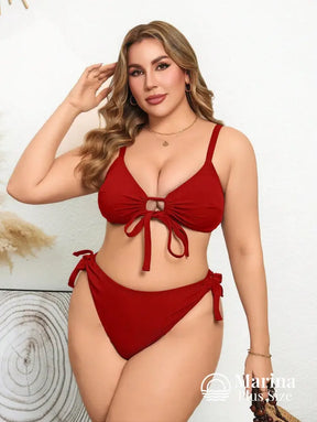 Biquíni Texturizado Amarração Frontal E Lateral Plus Size Biquíni Texturizado Amarração Frontal E Lateral Plus Size