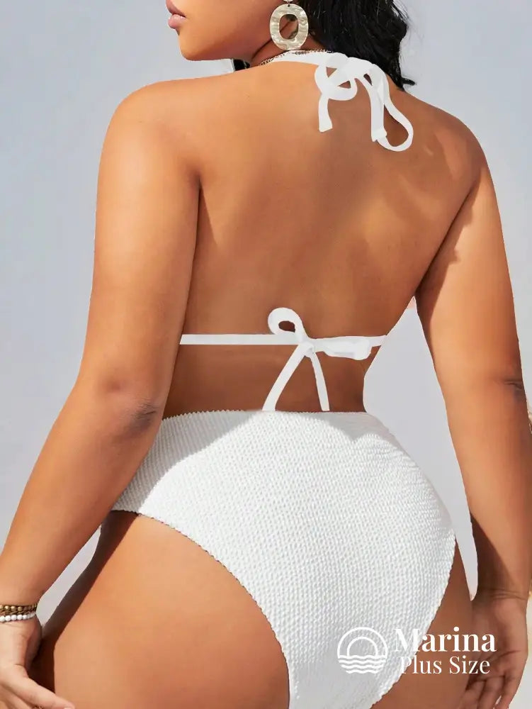 Biquíni Texturizado Cintura Alta Plus Size Biquíni Texturizado Cintura Alta Plus Size
