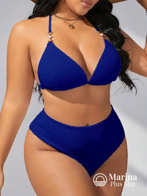 Biquíni Texturizado Cintura Alta Plus Size Biquíni Texturizado Cintura Alta Plus Size